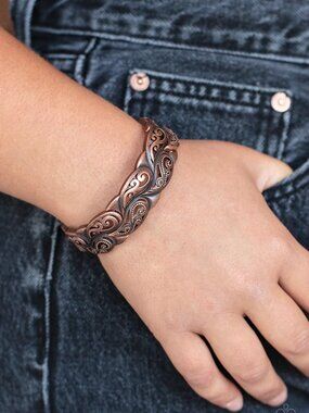 Paparazzi Jewelry Accessories - Paisley Portico - Copper Bracelet - Vintage